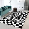 Black And White Vortex Visual Carpet Geometric Simplicity Living Room Coffee Table Mat Foyer Floor Mat