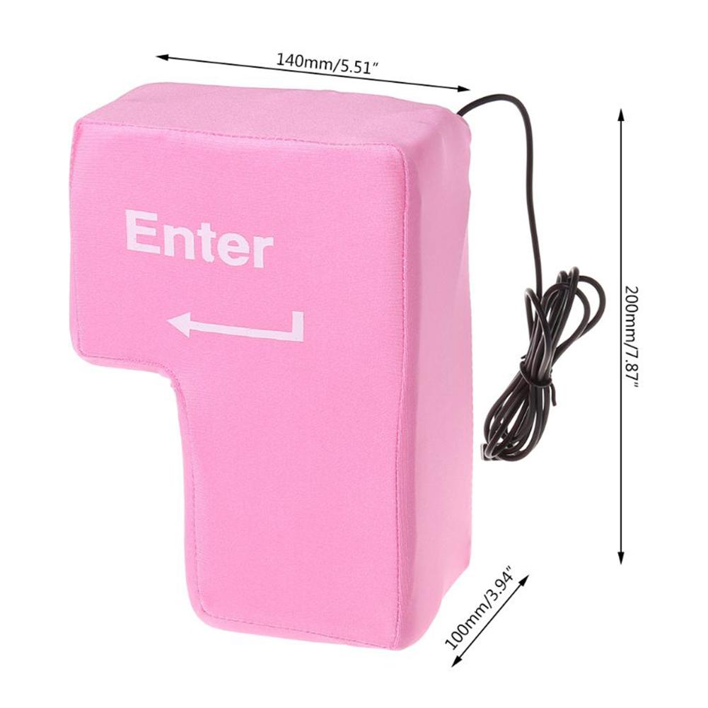 Anti-Stress Computer Huge Enter Key Big Giant USB Keyboard Vent Button Pillow Office Desktop Notebook Stress Reliever Gift