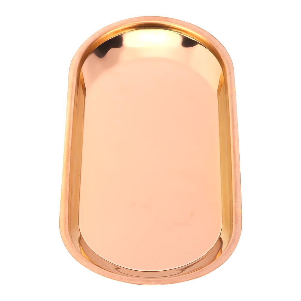 Нержавеющая сталь, скандинавский овальный поднос для полотенец, идеально подходит для закусок, косметики, ювелирных изделий(медь)