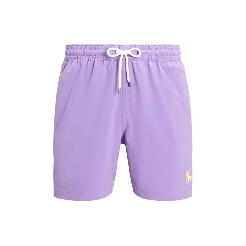 Polo Ralph Lauren Ss24 Solid Color Logo Embroidered Drawstring Casual Shorts Men Shorts Light-Purple 710829851-052