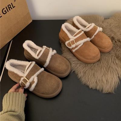 Женские зимние теплые ботинки большого размера с мягкой подошвой, с мехом, на меху, нескользящие, для походов, повседневные, спортивные, хлопковые ботинки, меховые ботинки