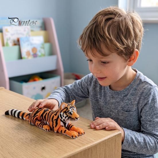 3D-печатная фигурка тигра, реалистичная, с подвижными суставами, шарнирная фигурка лесного животного для дома, офиса, книжной полки, гибкое украшение