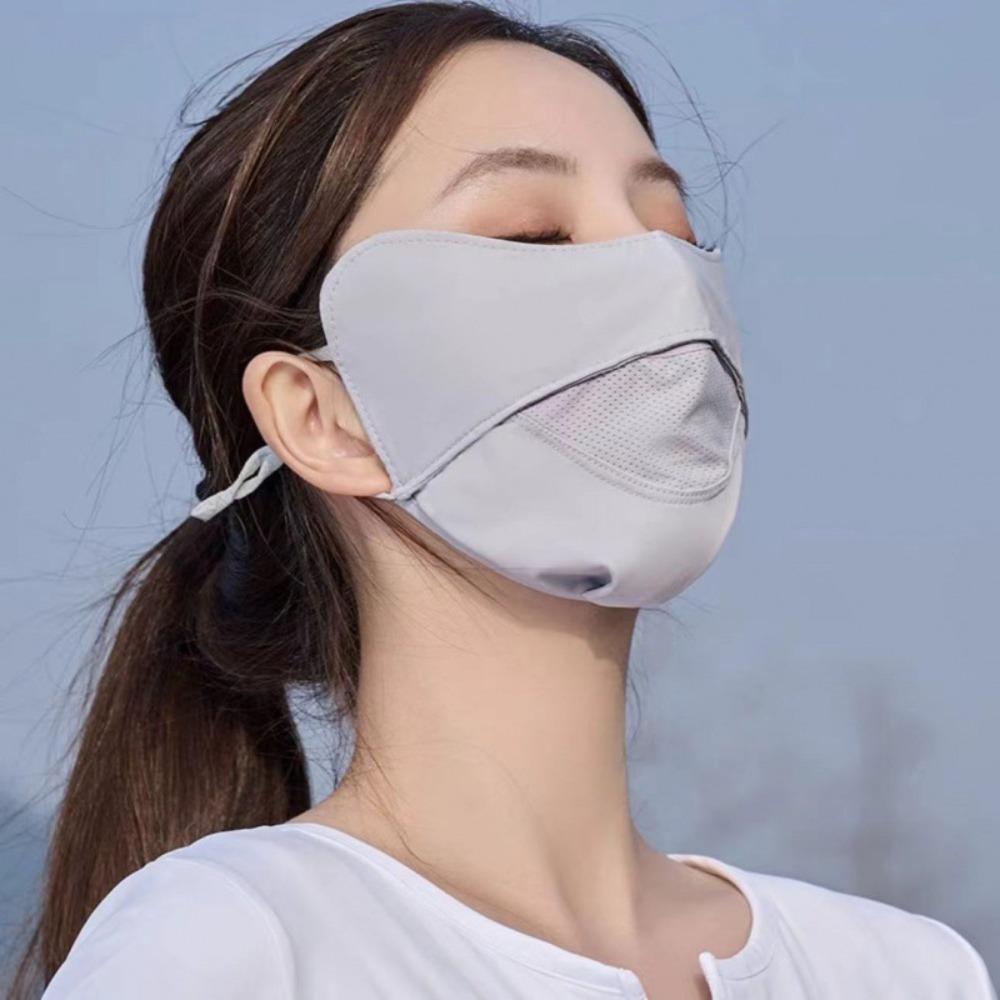Adjustable Face Cover Breathable Cycling Facemask Summer Ice Silk Mask  Four Seasons