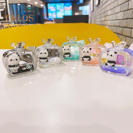 Прозрачный акриловый брелок с изображением зыбучих песков и панды, декор в виде колокольчика, брелок для ключей от дома с ремешком, украшение для куклы, сумки