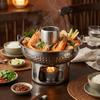 Double Ear Stainless Steel Small Hotpot Thickened Tom Yum Hot Pot Charcoal Hot Pot  Commercial