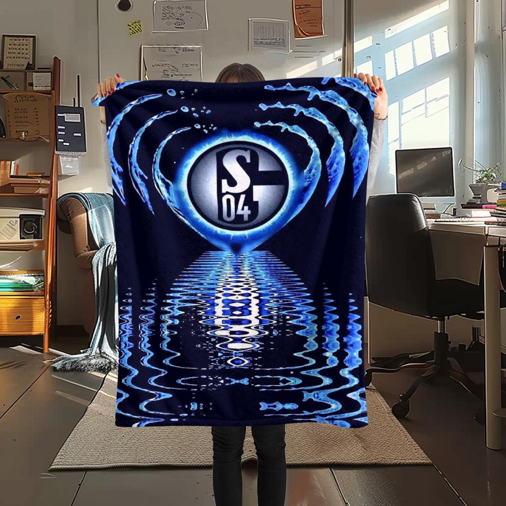 1PC Schalke 04 Print Flannel Blanket, High quality Comfortable for All Seasons, Home Decor, Warmth and Comfort, Perfect for Christmas Gifts147