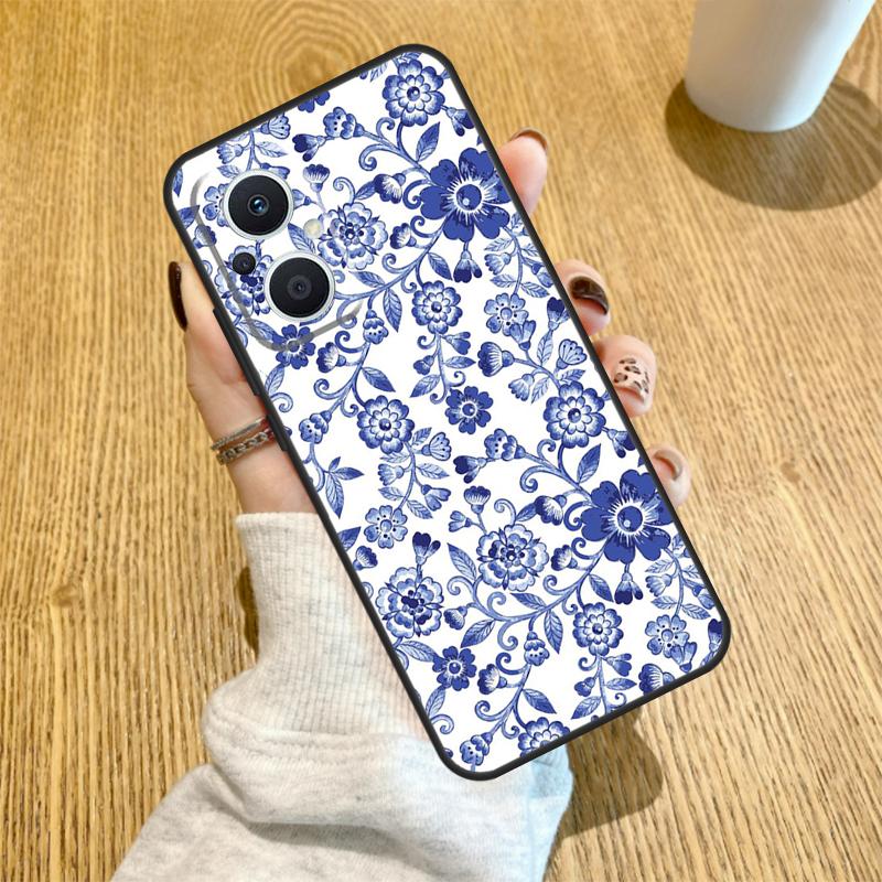 Сине-белый фарфоровый чехол для OPPO Reno 14 F 10 11 12 13 Pro 13F 12F 11F 7 8 Lite Чехол для OPPO Find X6 X5 X8 X9 Pro