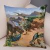 Jurassic Dinosaur Throw Pillow Cover With Short Plush Print Living Room Sofa Decoration Cushion Cover Pillow Covers Decorative