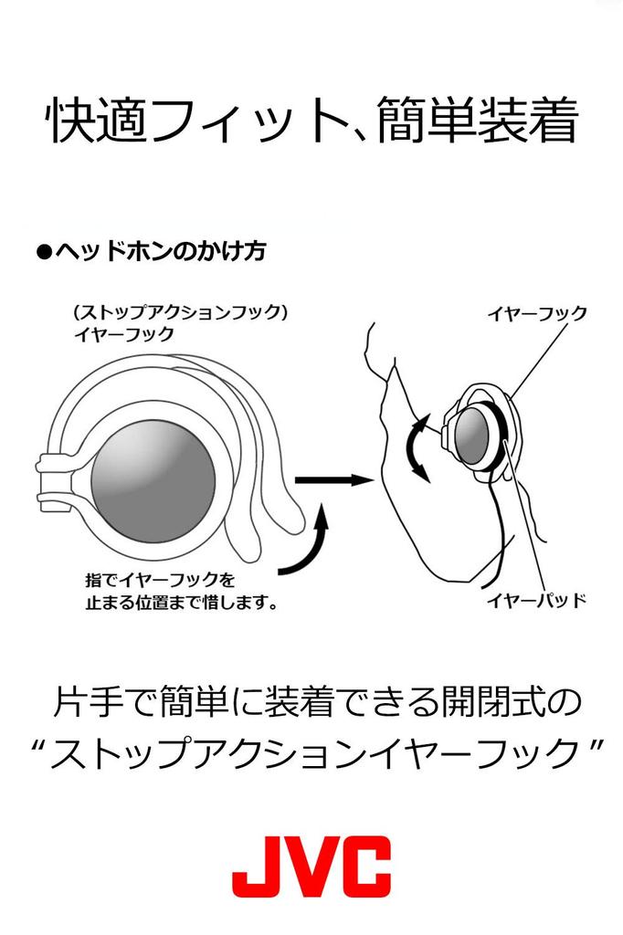 JVC Open Headphones Ear Hook Garnet Red HP-AL102-R