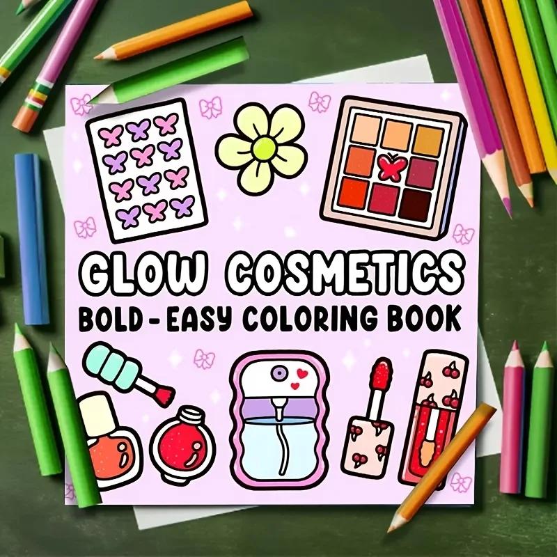 Glow Cosmetics Graffiti Coloring Book Adult and Teenage Makeup Theme Friends Holiday Perfect Gift