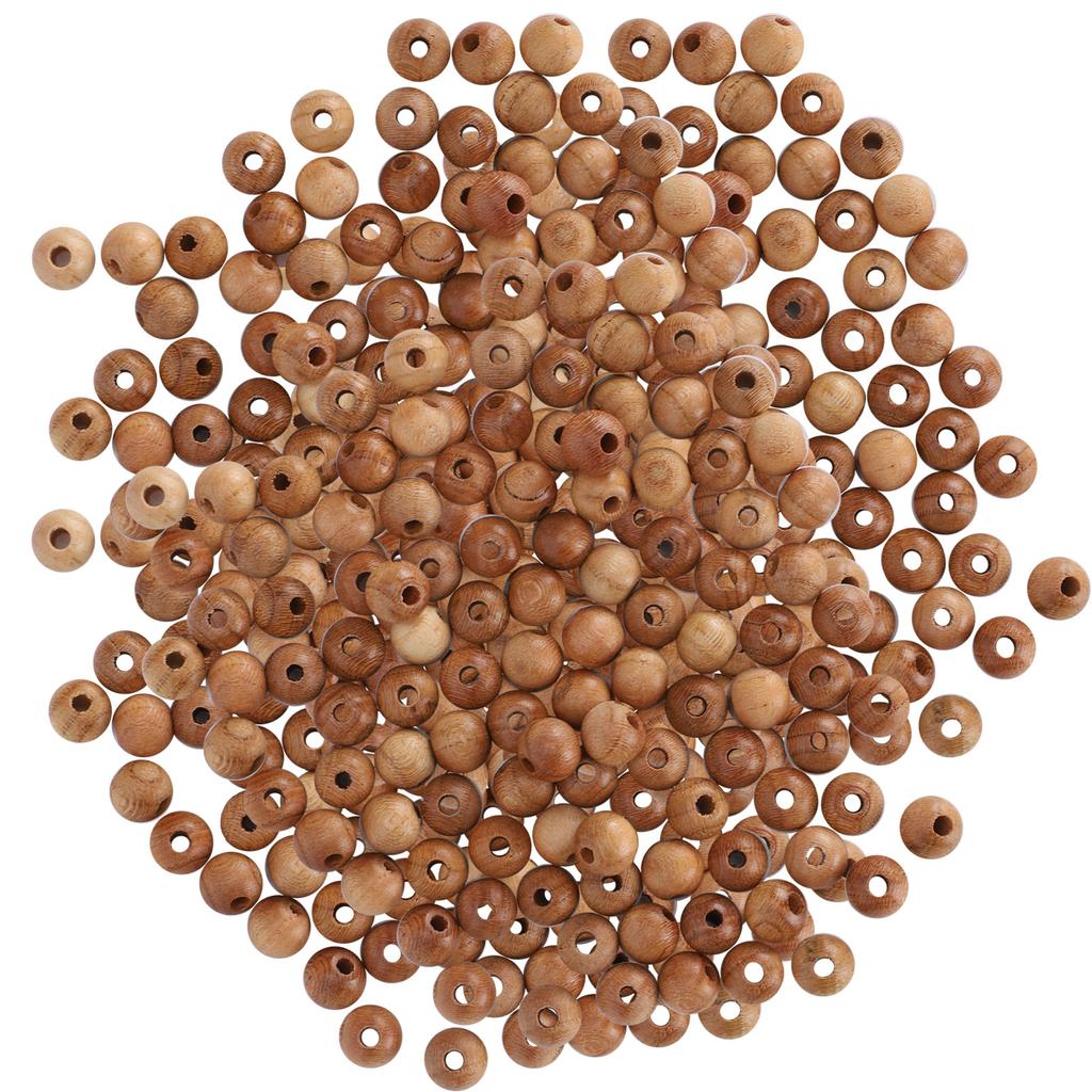200 шт., бусины из персикового дерева, ожерелья, браслеты, подвески, аксессуары для рукоделия, 0,6 см
