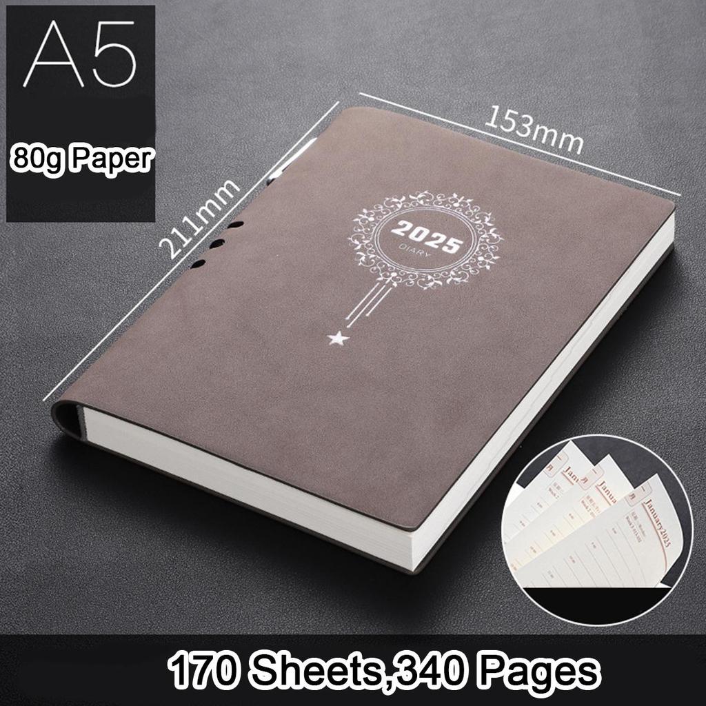 Ежедневник для школьников из толстой кожи формата А5, годовой график на 2025 год, деловой блокнот, ежедневник на 365 дней, заметки, блокнот, 170 листов