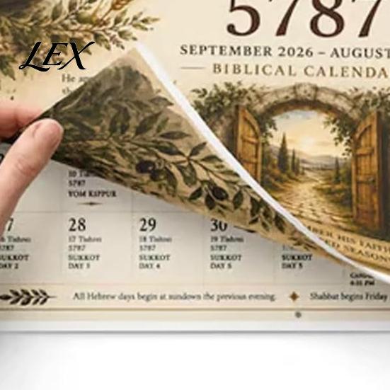Monthly Biblical Dates 2026-2027 Appointed Times Wall Calendar, Spiral Bound Scripture Illustrated Calendar with Feast Christian Days, Hebrew