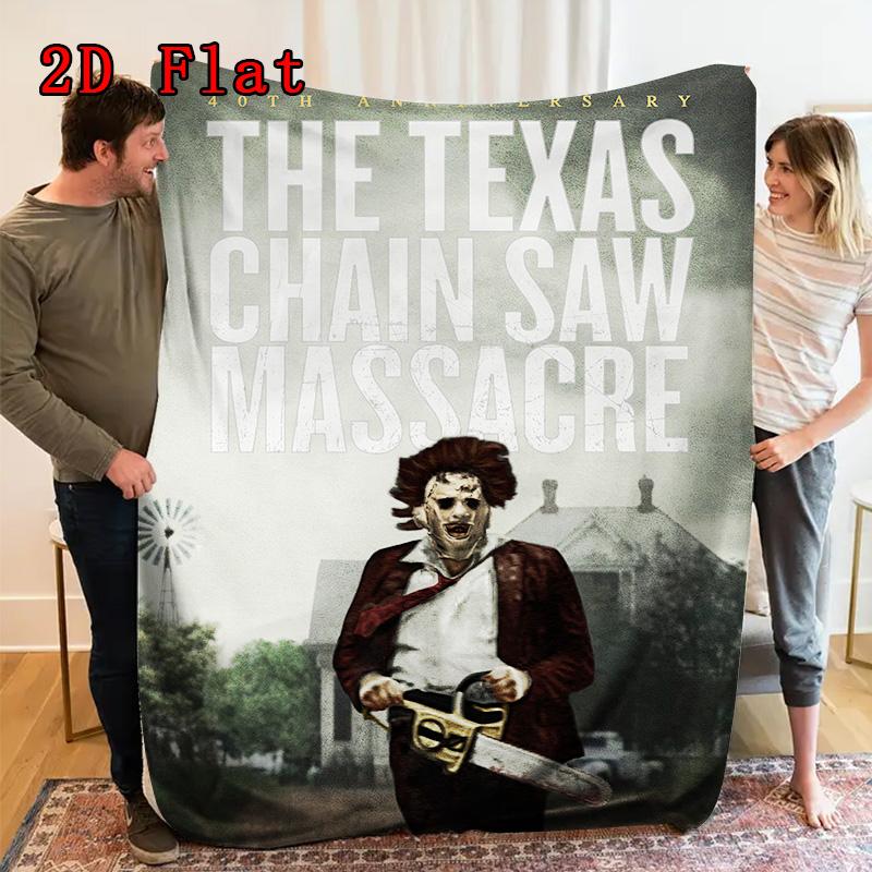 The Texas Chain Saw Massacre 2D Flat Pattern Flannel Blanket High quality All Seasons Warmth and Comfort Perfect for Christmas Gifts.NMT0928252