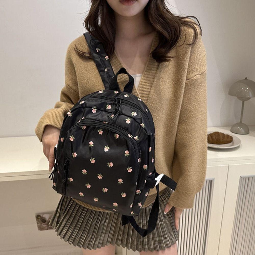 Small Size School Bag Korean Styles Girls Handbag Casual Women Floral Backpack Daily Use