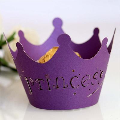 Вырезной чехол для кекса Праздничный декор Лазерная резка торта Кружевная бумага День рождения Принцесса Бумажный стаканчик