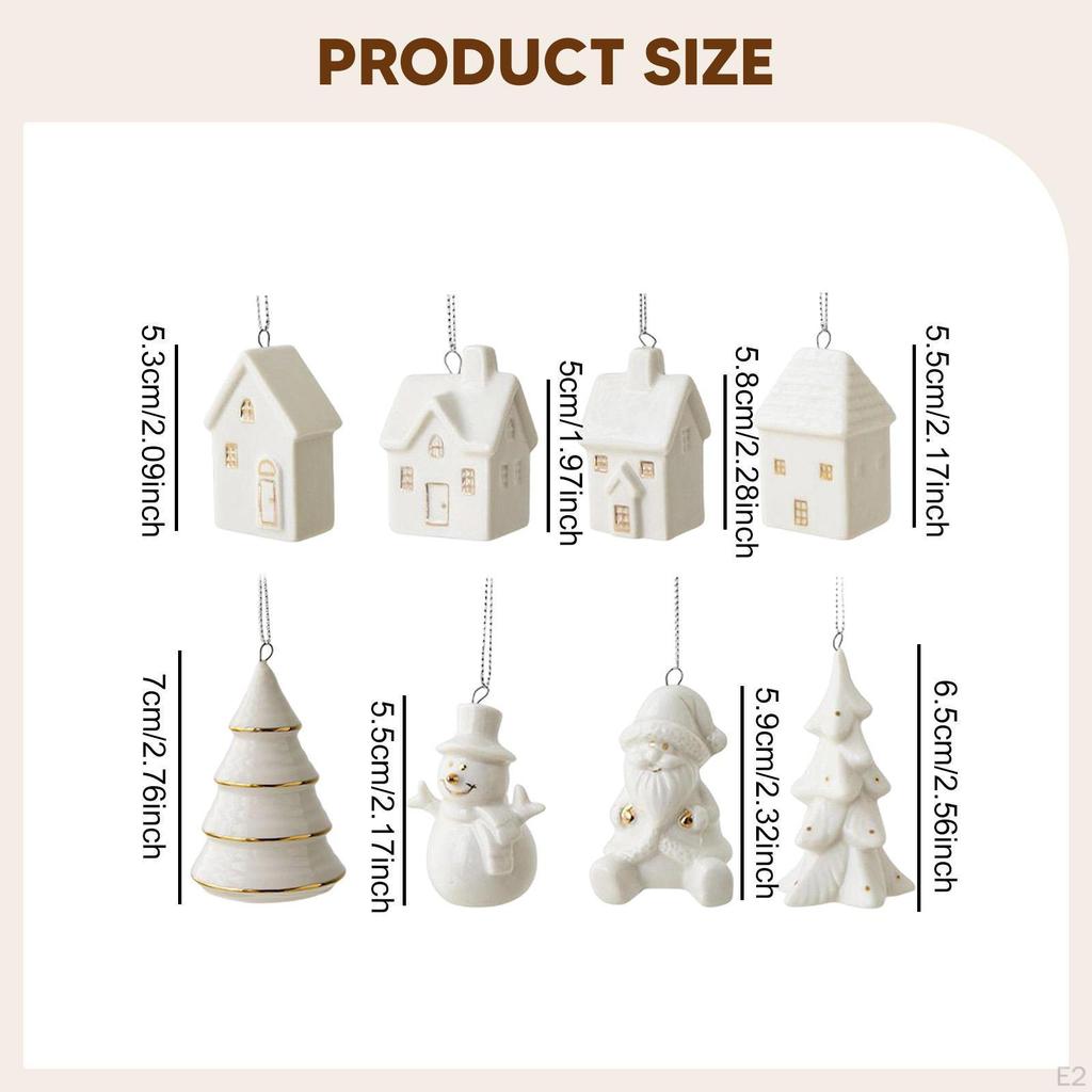 8 штук Подвесные украшения для рождественской елки Шары Мини Креативные Подвески-шармы для дома