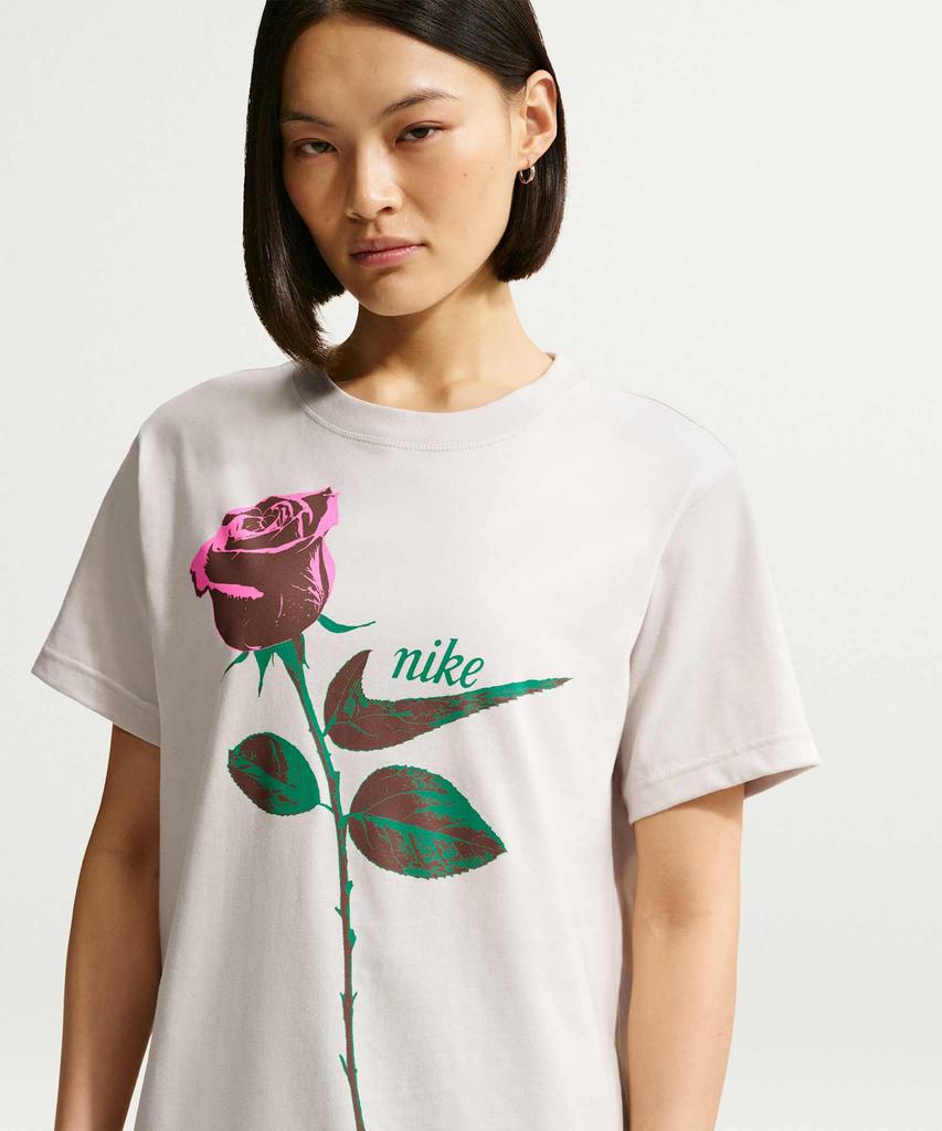 Nike Спортивная футболка оверсайз с коротким рукавом W - Светлая кость / Ir7827-072