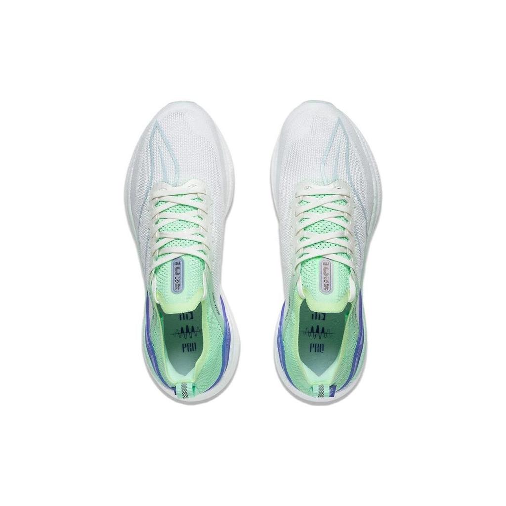 Кроссовки Li Ning Yue Ying 3.0 Pro Fabric Professional Protection Shock Absorbing Non-Slip Low-Top для бега унисекс, белые, синие ARHT017-2