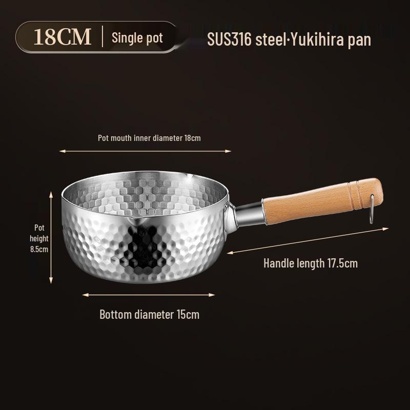 Ковш Юкихира из непокрытой нержавеющей стали – Кастрюля для детского питания и супа рамен