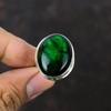 Green Fire Labradorite Ring Genuine Gemstone Ring  Handmade Jewelry 925 Sterling Silver Ring Adjustable Ring Brand New Ring Gift For Mother