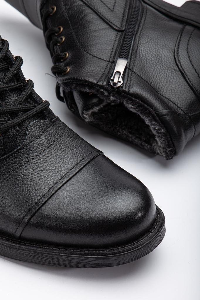 Men's Fashion Genuine Leather Thick Heeled Booties Bootie Cold And Waterproof Daily Zipper Boots Shoes