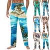 Men's Hawaiian Print Soft Home Pajama Pants Drawstring Casual Sweatpants