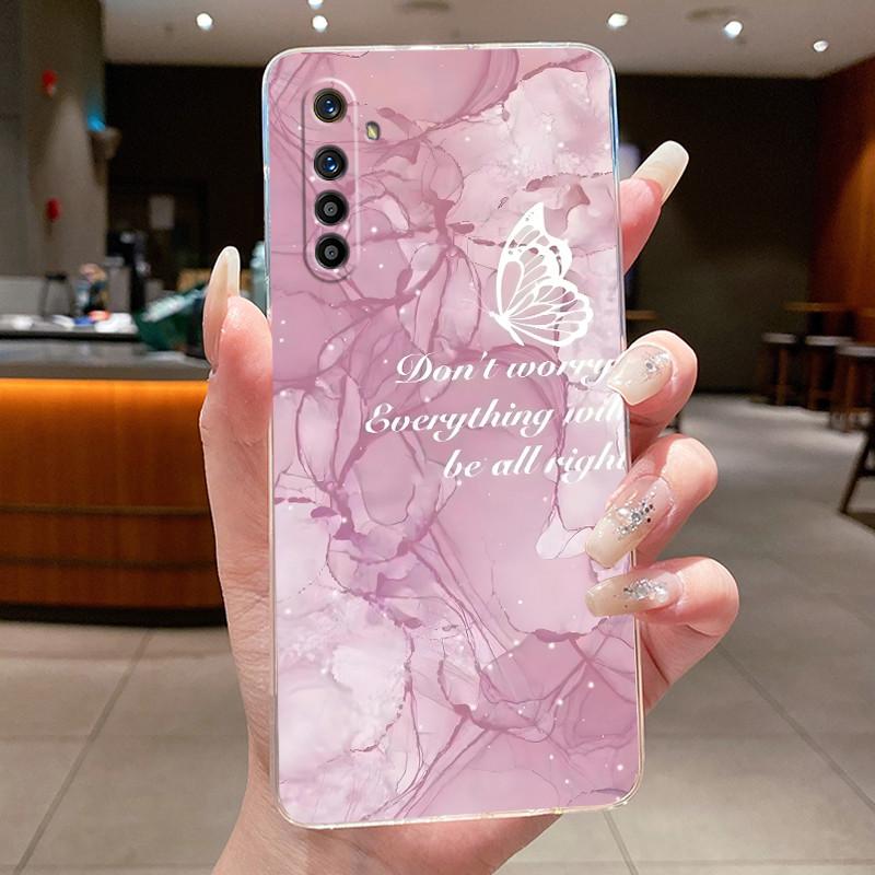 Чехол для Realme XT X2 RMX1921 RMX1992 Прозрачный Роскошный Модный Бабочка Цветок Мягкий Силиконовый Чехол для Телефона для Realmex2 Realmext Case