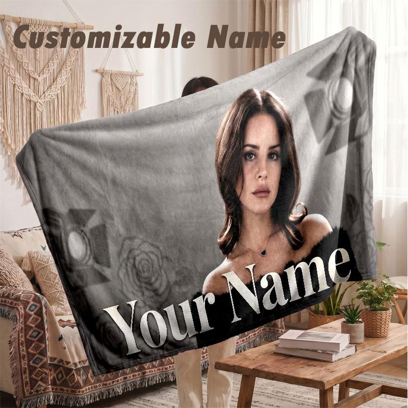Custom Name Flannel Blanket,Lana Del Rey Lightweight Warm Bed Blanket For Couch & Holiday Gift