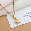 Necklace New Star-Moon Necklace Temperament Versatile Clavicle Chain Star Moon Micro-inlaid Zircon Titanium Steel Necklace Female