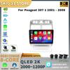 Android 13 Car Radio Wireless Carplay For Peugeot 307 Year 2001-2008 5G Stereo Multimedia GPS Navigation Head Unit Screen