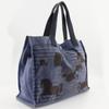 HERMES Chevault Tote Bag Blue / black canvas hose unisex Used