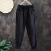 Женские брюки с эластичным шнурком, повседневные свободные брюки с карманами, шаровары с регулируемой талией, уличная одежда