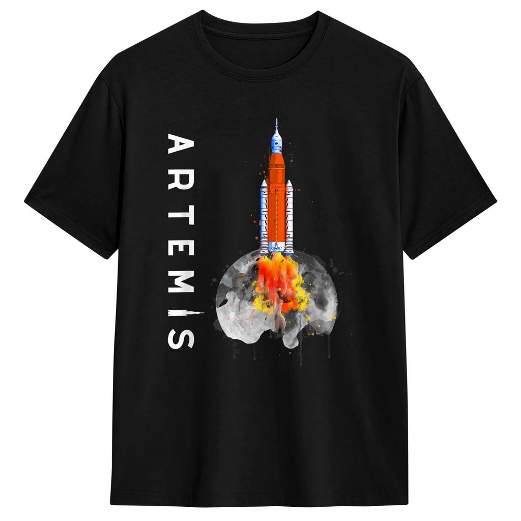 2026 Artemis 2 На Луну Футболка Унисекс и Женская Летняя Хлопковая Одежда Модная С Круглым Вырезом С Коротким Рукавом Уличная Мода