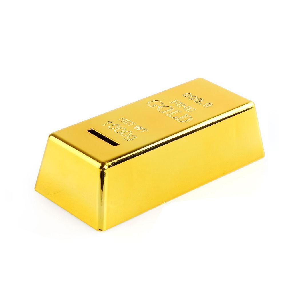 Gold Bullion Bar Bullion Prop Simulation Gold Brick Coin Case Saving Money Box Coin Bank Piggy Bank