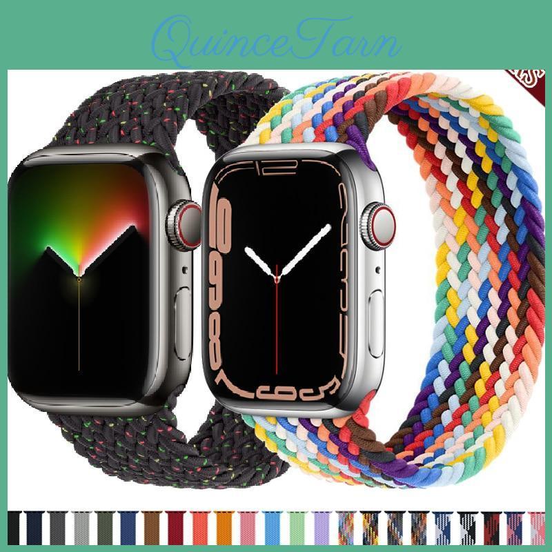 Loop Nylon Solo Fabric Braided Strap For Apple Watch 7 6 Band 44mm 40mm 38mm 42mm 41mm 45mm Elastic For Iwatch Series 6 Se 5 4 3
