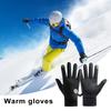 1 Pair Outdoor Sports Cycling Gloves for Women Men Touch Screen Full Finger Gloves Windproof Waterproof Thickened Plush Lining Skiing Gloves