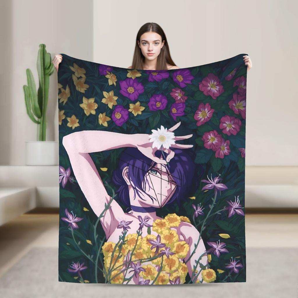 Anime Chainsaw Reze Super Warm Blanket Travel Plush Bedding Throws Novelty Couch Chair Flannel Bedspread Sofa Bed Cover