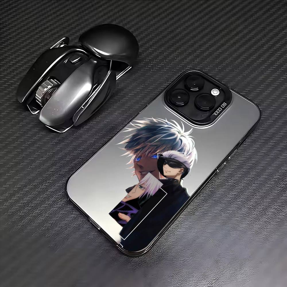 Jujutsu Kaisen Годжо Сатору Чехол для телефона для iPhone 17, 16, 15, 14, 13, 12, 11 Plus, Pro Max Цветной Посеребренный Внутренний чехол