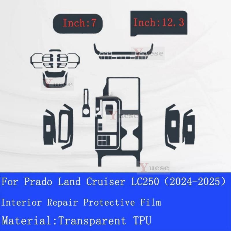 For Prado Land Cruiser LC250 2024-2025 Car Interior Center Console Transparent TPU Protective Film Anti-scratch Sticker
