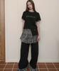 BONATSPALETTE Bp Frill Elastic Waist Wide Pants_Black