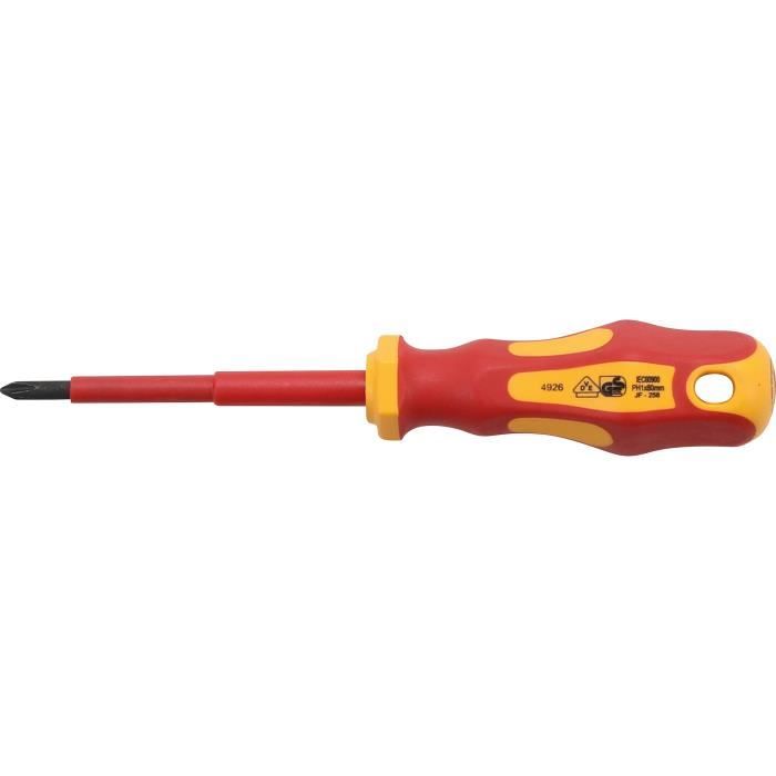 Tournevis spécialisé - BGS - Cruciforme PH1 - Protection électrique - Longueur de lame 80mm