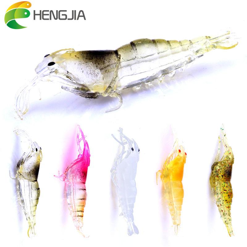 HENGJIA 5 шт./пакет, мини-наживка для креветок, мягкие рыболовные приманки, набор реалистичных снастей для рыбалки с креветками