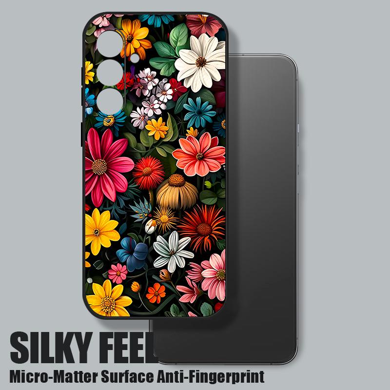 Чехол с узором из разноцветных цветов для Samsung Galaxy S26 S25 Ultra S24 S23 S22 Plus S21 FE A15 A16 A17 A35 A36 A54 A55 A56 5G Мягкий чехол