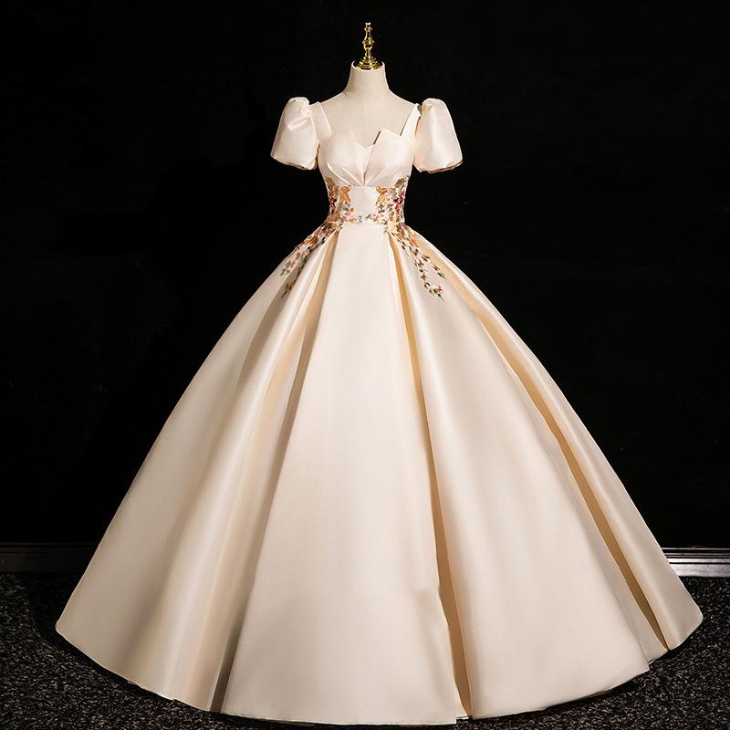 Женское вечернее платье из французского сатина 2025 года для помолвок, тостов и мероприятий