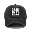 Spanish Text Printed Baseball Cap Fashionable Dad Hat Unisex Outdoor Adjustable Hat