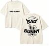 Подарочная футболка Bad Bunny Мужская Женская Харадзюку Оверсайз Унисекс Короткий рукав Уличная мода Высокое качество Для пар Горячий товар Удобная