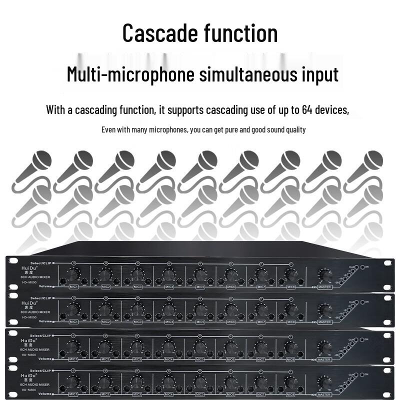 HuiDu HD-M800 8-канальный интеллектуальный аудиомикшер для видеоконференций (Китайская версия)