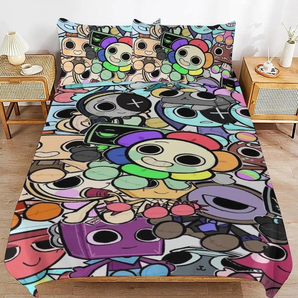 Игровой D-Dandy's World Постельный комплект Комплект пододеяльника с 3D-печатью с наволочками Подарок на день рождения для мальчика, подростка, ребенка Мягкое милое постельное белье
