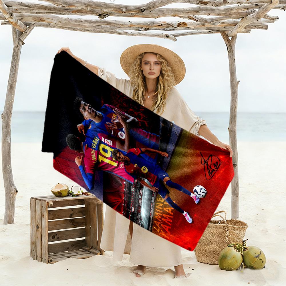 Yamal Barcelona Players Celebration Beach Towel Soft Durable Quick-Dry Comfortable Lightweight